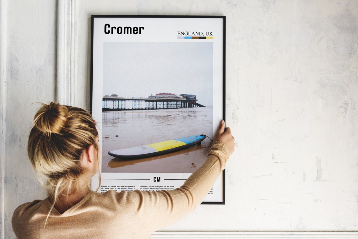Cromer Print Cromer Poster Cromer Wall Art Minimal Travel Print Minimal City Poster Travel Destination City Print Oil Painting Poster - Image 4