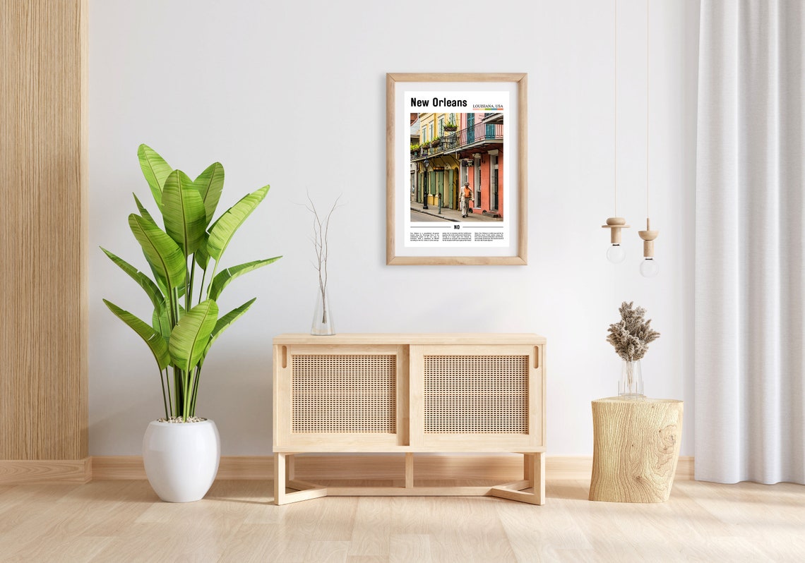 New Orleans Print New Orleans Poster New Orleans Wall Art Minimal Travel Print Minimal City Poster Oil Painting Poster - Image 4