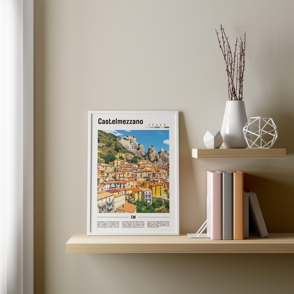 Castelmezzano Print Castelmezzano Poster Castelmezzano Wall Art Oil Painting Poster City Print City Artwork Travel Artwork Travel Art - Image 3
