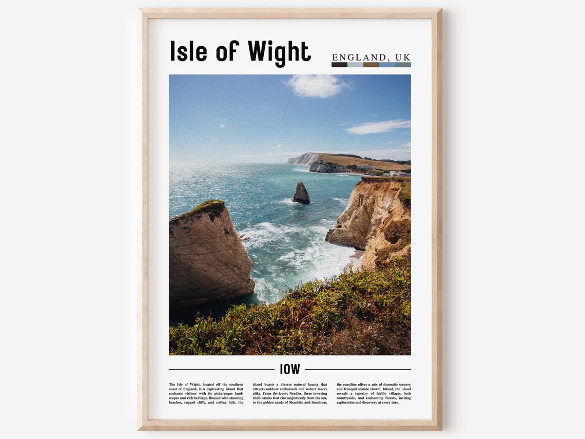 Isle Of Wight Poster Isle Of Wight Print Isle Of Wight Wall Art Europe Photo Europe Poster Europe Print Travel Poster