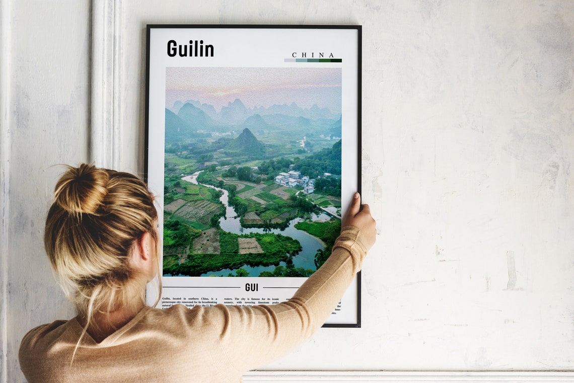 Guilin Poster Guilin Print Guilin Wall Art Asia Print Asia Poster Asia Photo Minimal Travel Poster - Image 5