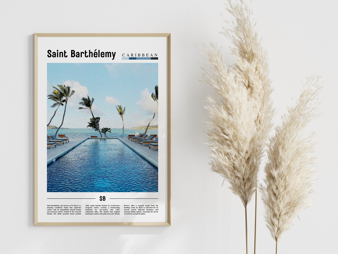 Saint Barthlemy Minimal Travel Poster, Oil Painting - Image 4