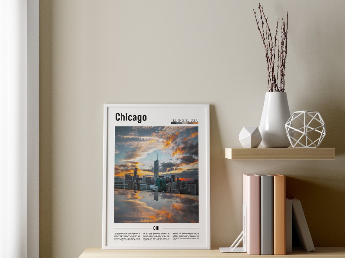 Chicago Print Chicago Poster Chicago Wall Art United States Photo United States Poster United States Print - Image 3