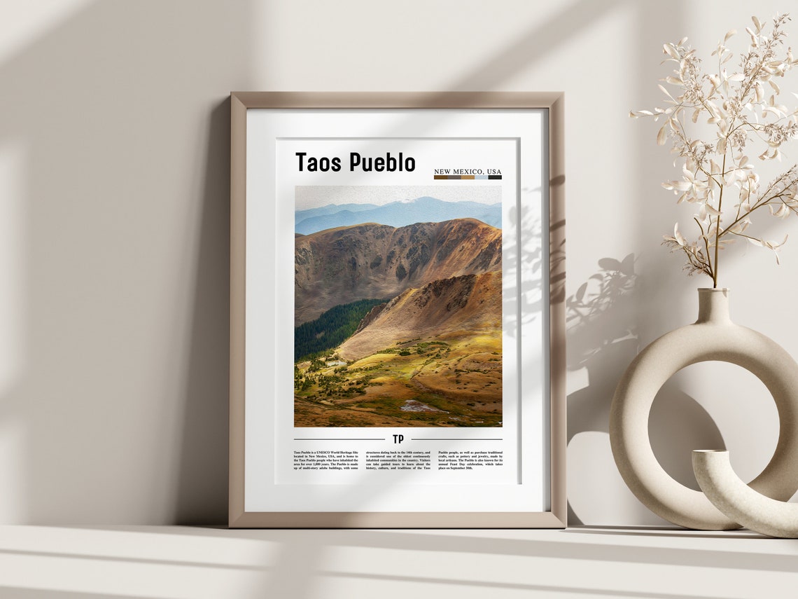 Taos Pueblo Poster Taos Pueblo Print Taos Pueblo Wall Art United States Photo United States Poster United States Print - Image 3