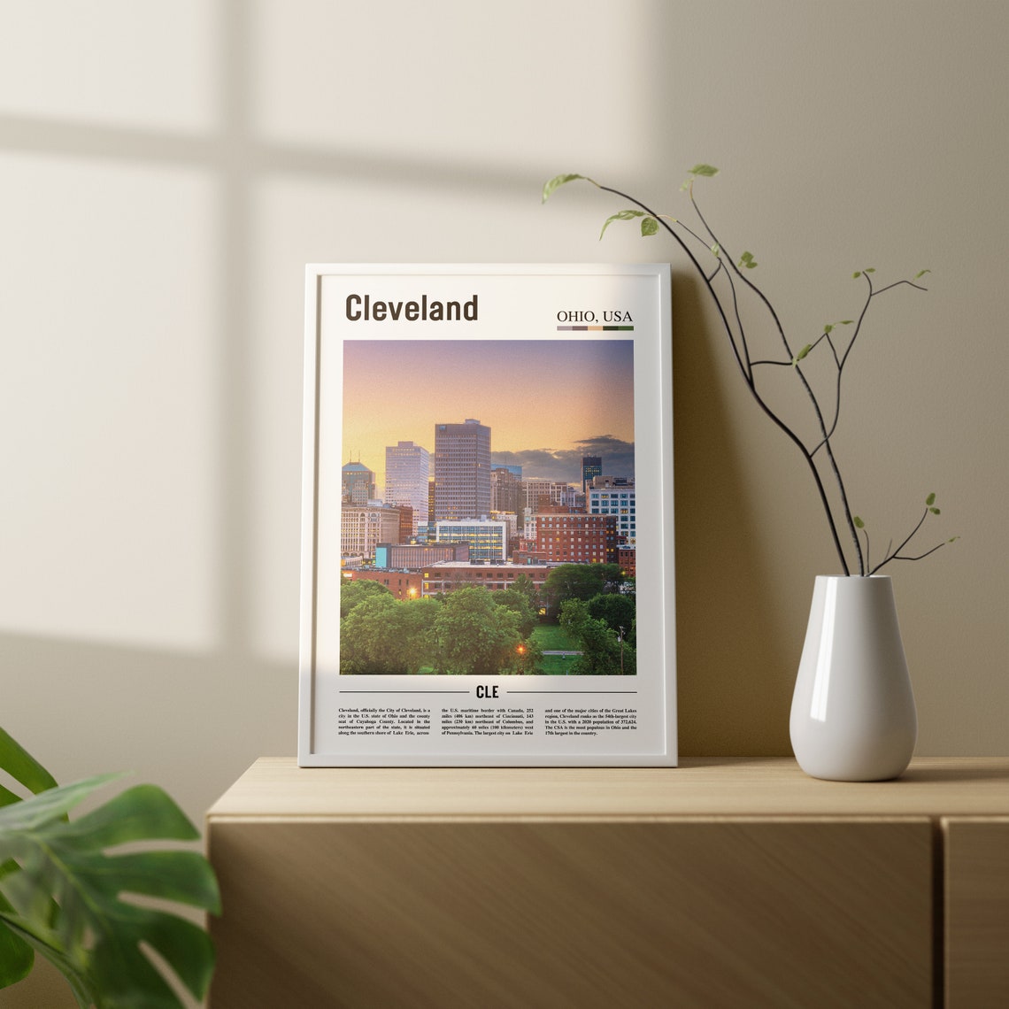Cleveland Print Cleveland Poster Cleveland Wall Art Oil Painting Poster Colorful City Print City Artwork Travel Artwork Travel Wall Art - Image 2