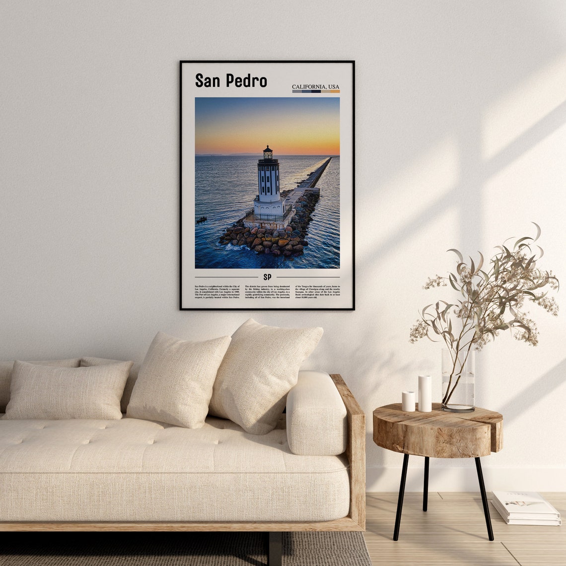 San Pedro Print San Pedro Poster San Pedro Wall Art Minimal Travel Print Minimal City Poster Travel Destination Oil Painting Poster - Image 2