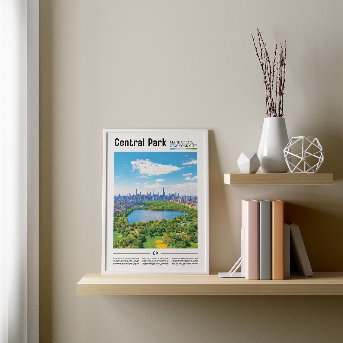 Central Park Print Central Park Poster Central Park Wall Art Oil Painting Poster City Print City Artwork Travel Artwork Travel Wall Art - Image 3