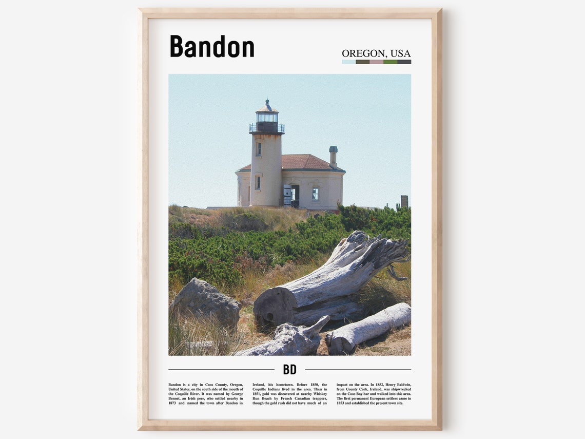 Bandon Print Bandon Poster Bandon Wall Art Oil Painting Poster Colorful City Print City Artwork Travel Artwork Travel Wall Art