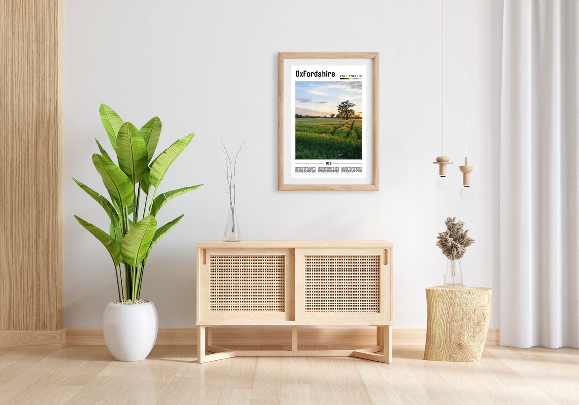 Oxfordshire Print Oxfordshire Poster Oxfordshire Wall Art Minimal Travel Print Minimal City Poster Travel Destination Oil Painting Poster - Image 3