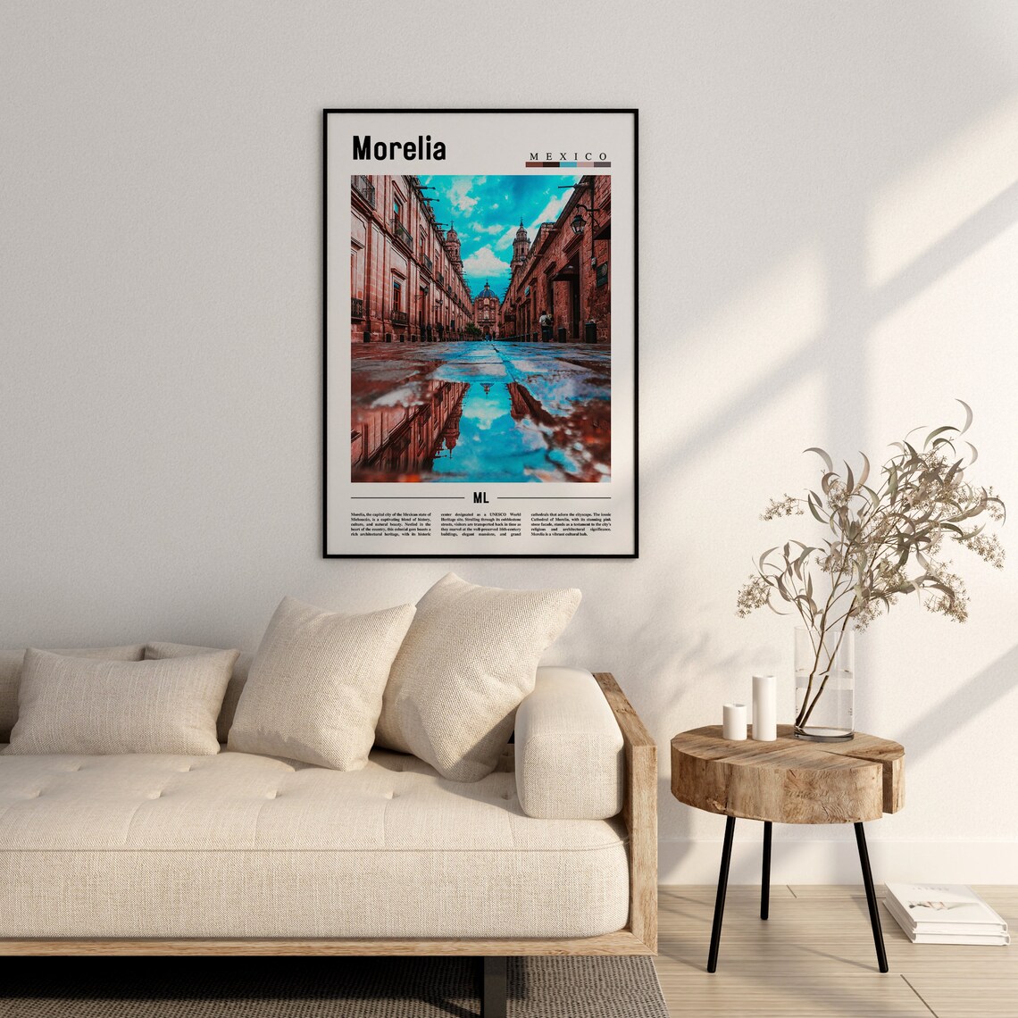 Morelia Poster Morelia Print Morelia Wall Art Minimal Travel Print Travel Destination Oil Painting Poster - Image 3