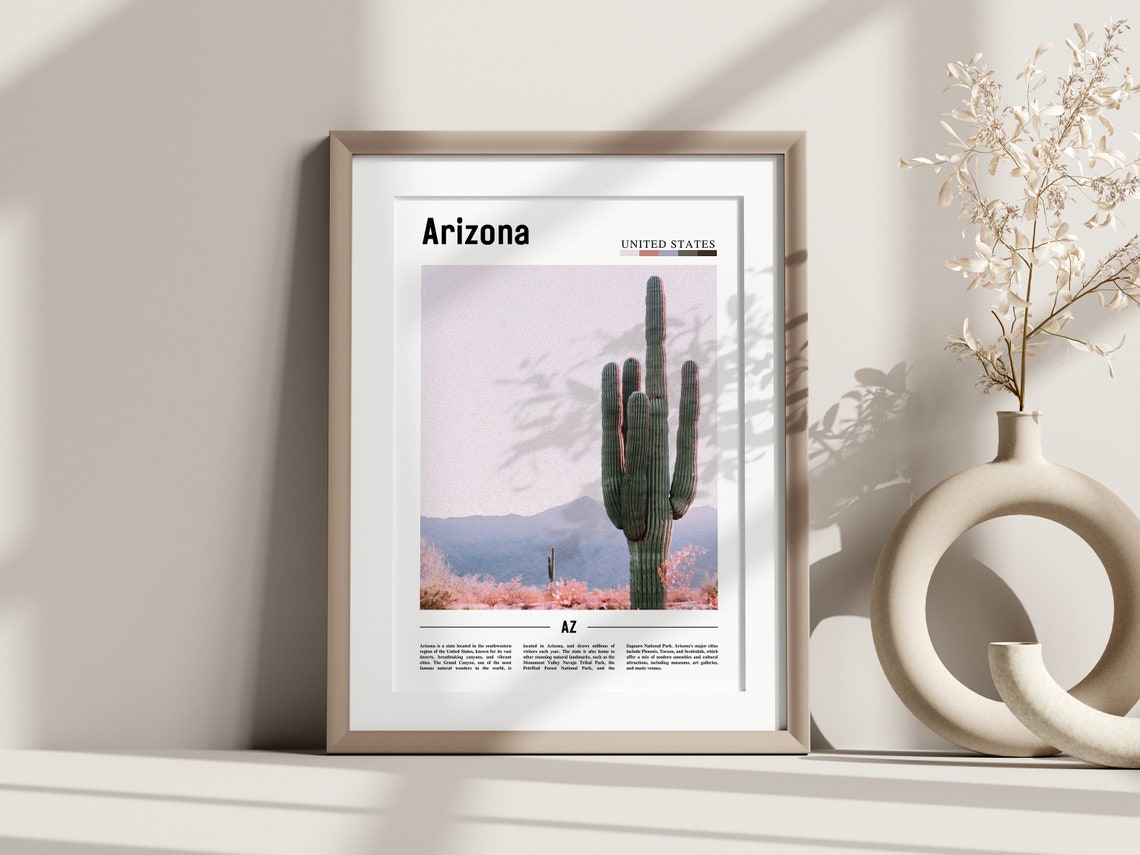 Arizona Poster Arizona Print Arizona Wall Art United States Photo United States Poster United States Print - Image 2