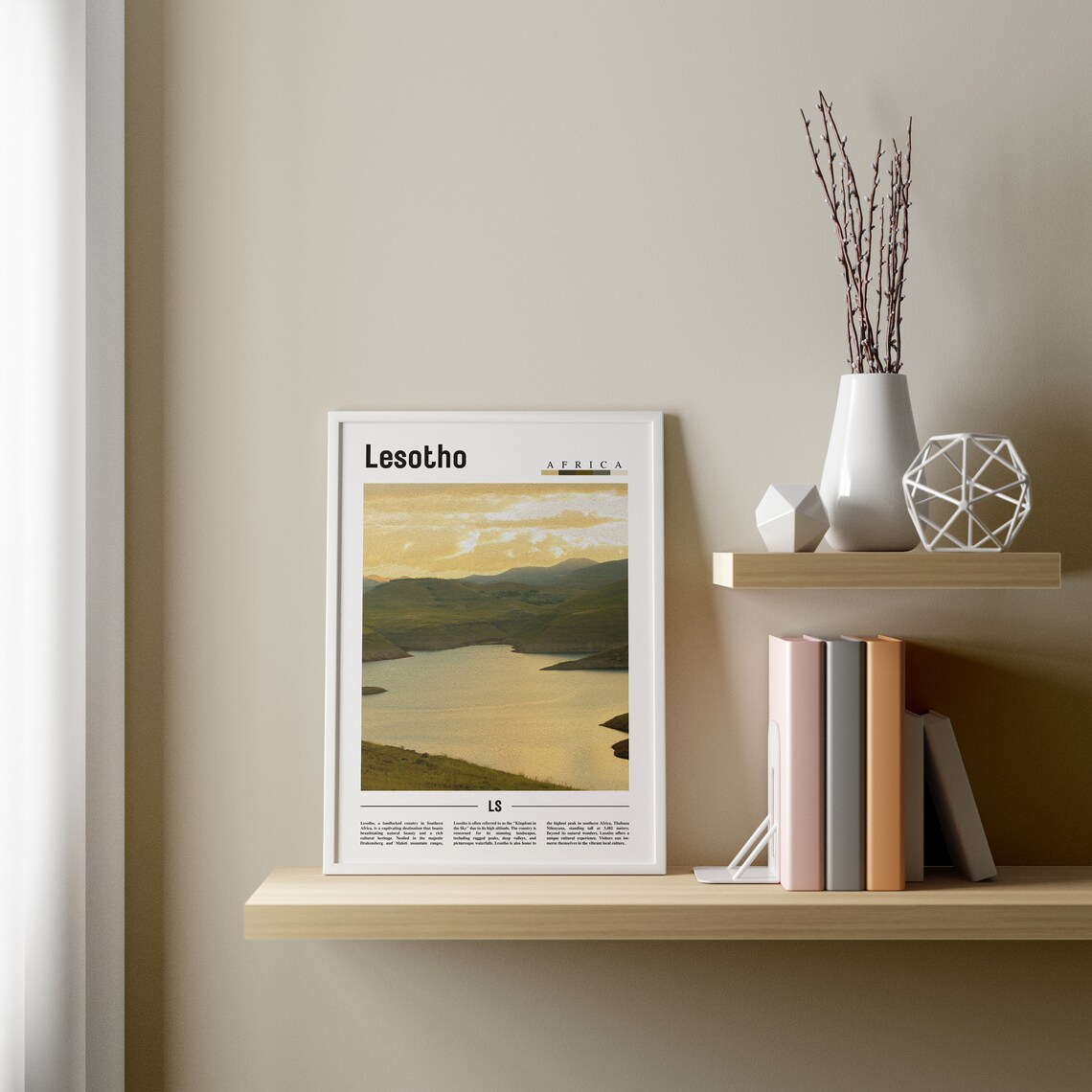 Lesotho Minimal Travel Poster, Oil Painting Style - Image 4