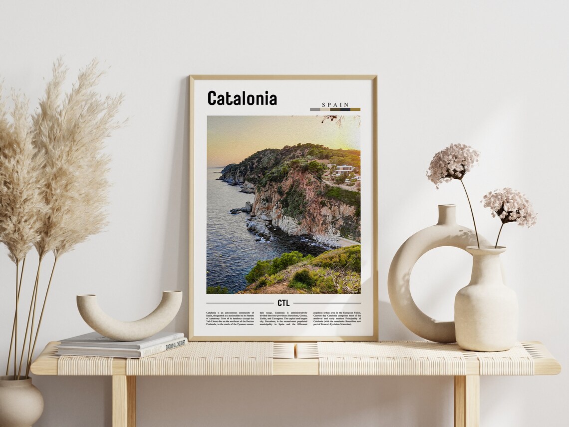Catalonia Poster Catalonia Print Catalonia Wall Art Spain Photo Spain Poster Spain Print Minimal Travel Poster - Image 5