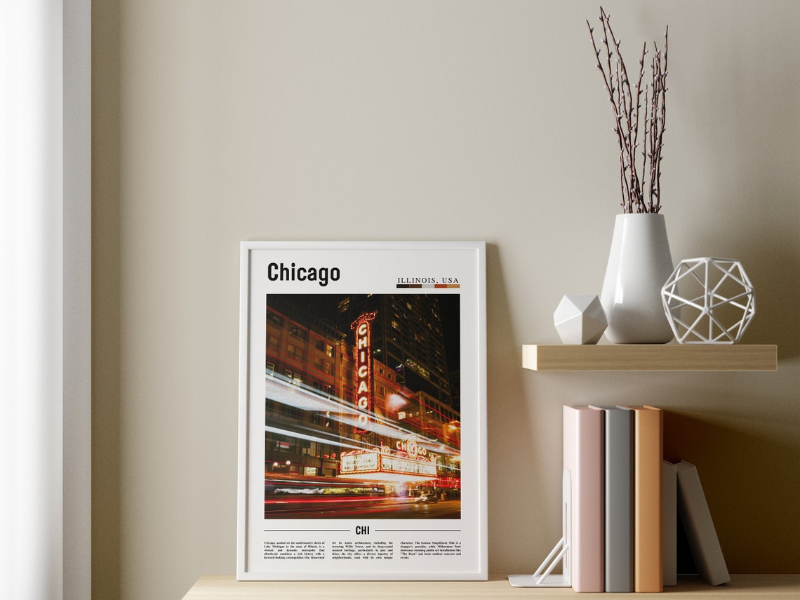 Chicago Print Chicago Poster Chicago Wall Art United States Photo United States Poster United States Print - Image 3