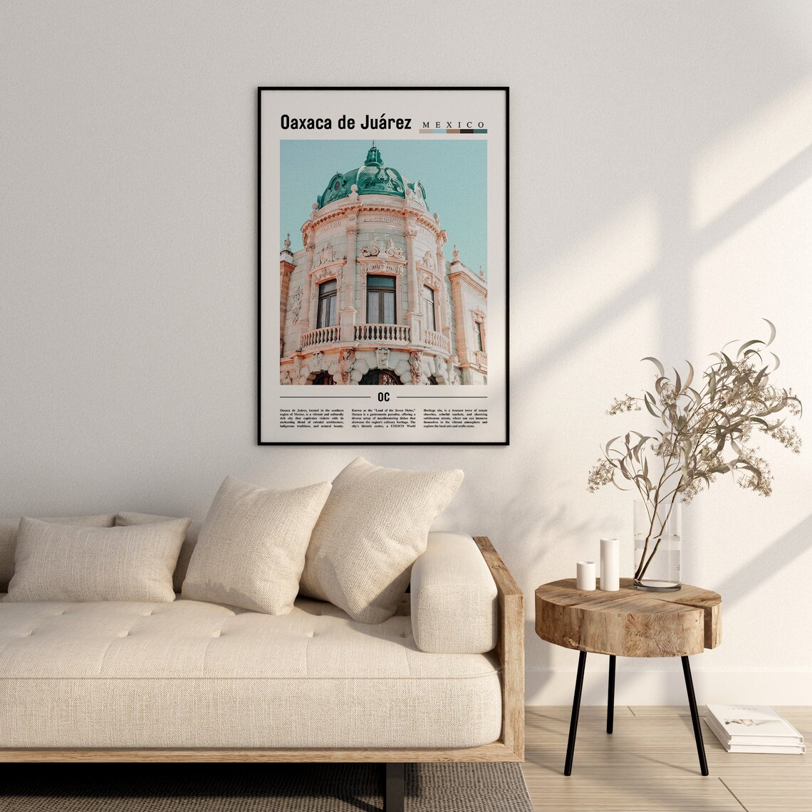 Oaxaca De Jurez Minimal Travel Poster, Oil Painting - Image 3