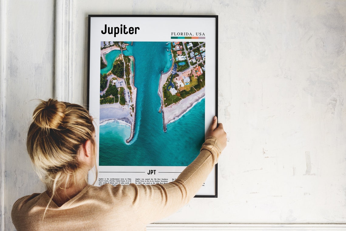 Jupiter Print Jupiter Poster Jupiter Wall Art Oil Painting Poster Colorful City Print City Artwork Travel Artwork Travel Wall Art - Image 4