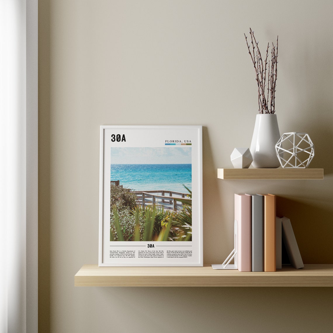 30a Florida Print 30a Florida Poster 30a Florida Wall Art Oil Painting Poster City Print City Artwork Travel Artwork Travel Wall Art - Image 4