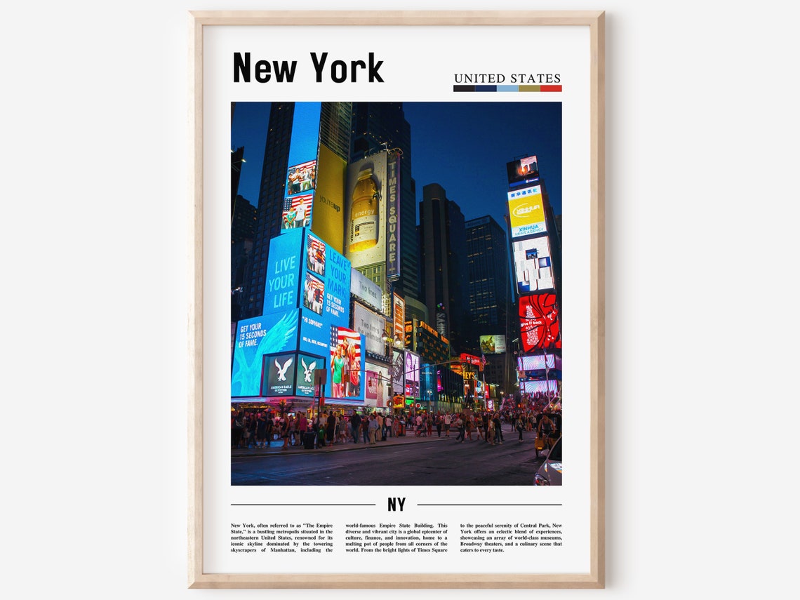 New York Travel Poster, USA Cityscape