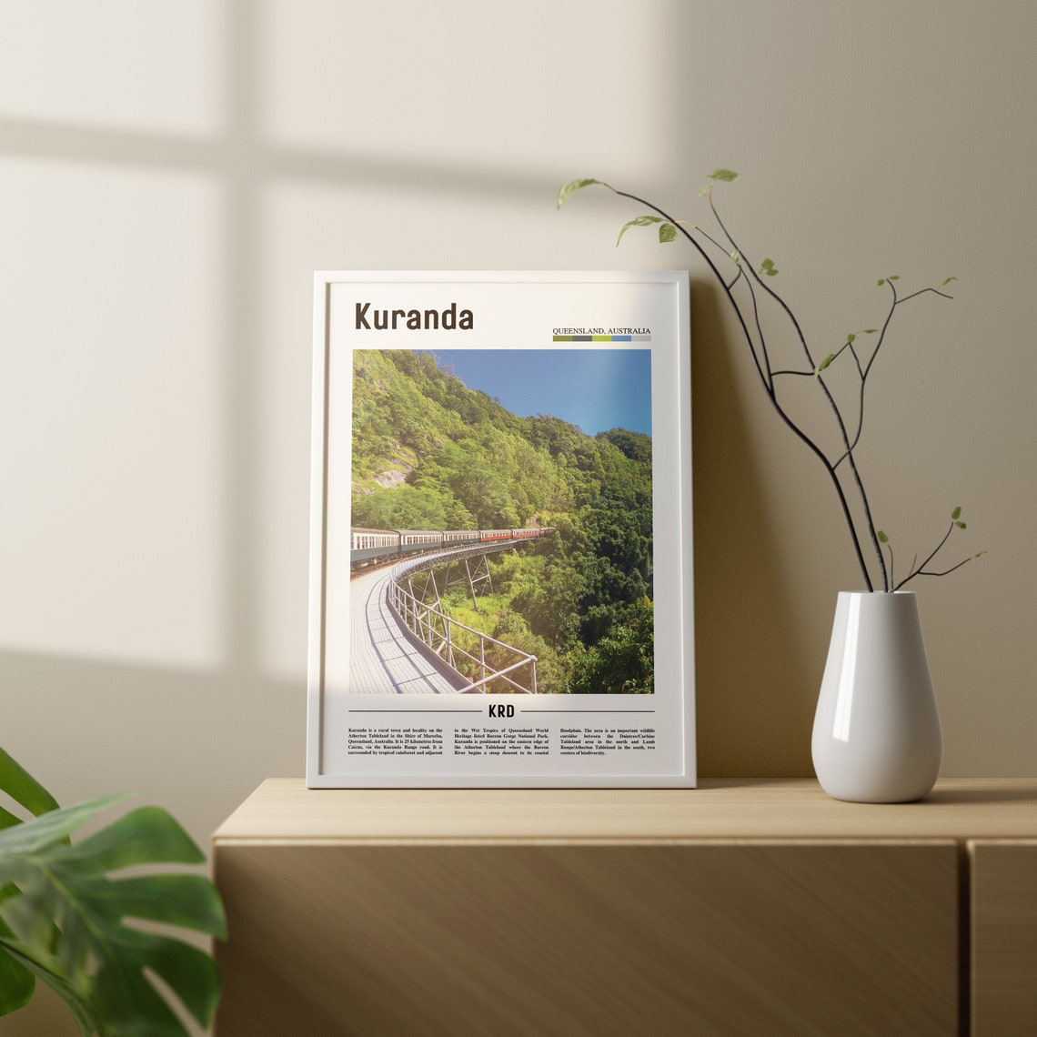 Kuranda Print Kuranda Poster Kuranda Wall Art Oil Painting Poster Colorful City Print City Artwork Travel Artwork Travel Wall Art - Image 3