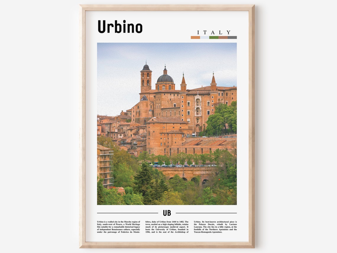 Urbino Print Urbino Poster Urbino Wall Art Italy Photo Italy Poster Italy Print Italy Wall Art Minimal Travel Poster