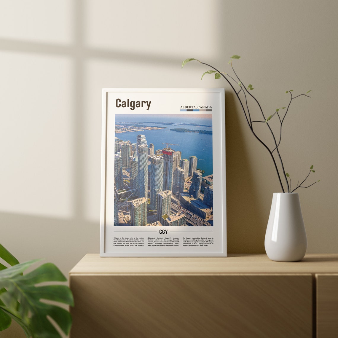 Calgary Print Calgary Poster Calgary Wall Art Oil Painting Poster Colorful City Print City Artwork Travel Artwork Travel Wall Art - Image 2