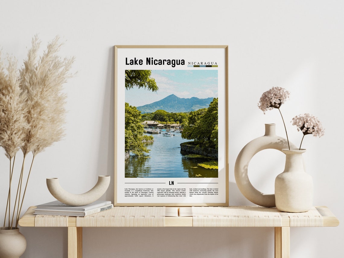 Lake Nicaragua Poster Lake Nicaragua Print Lake Nicaragua Wall Art Central America Poster Central America Print Travel Poster - Image 6