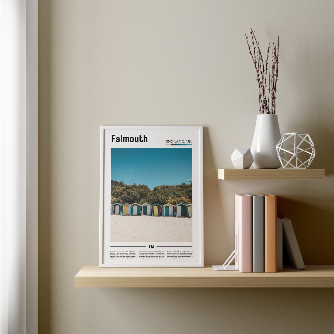 Falmouth Print Falmouth Poster Falmouth Wall Art Minimal Travel Print Minimal City Poster Travel Destination Print Oil Painting Poster - Image 2