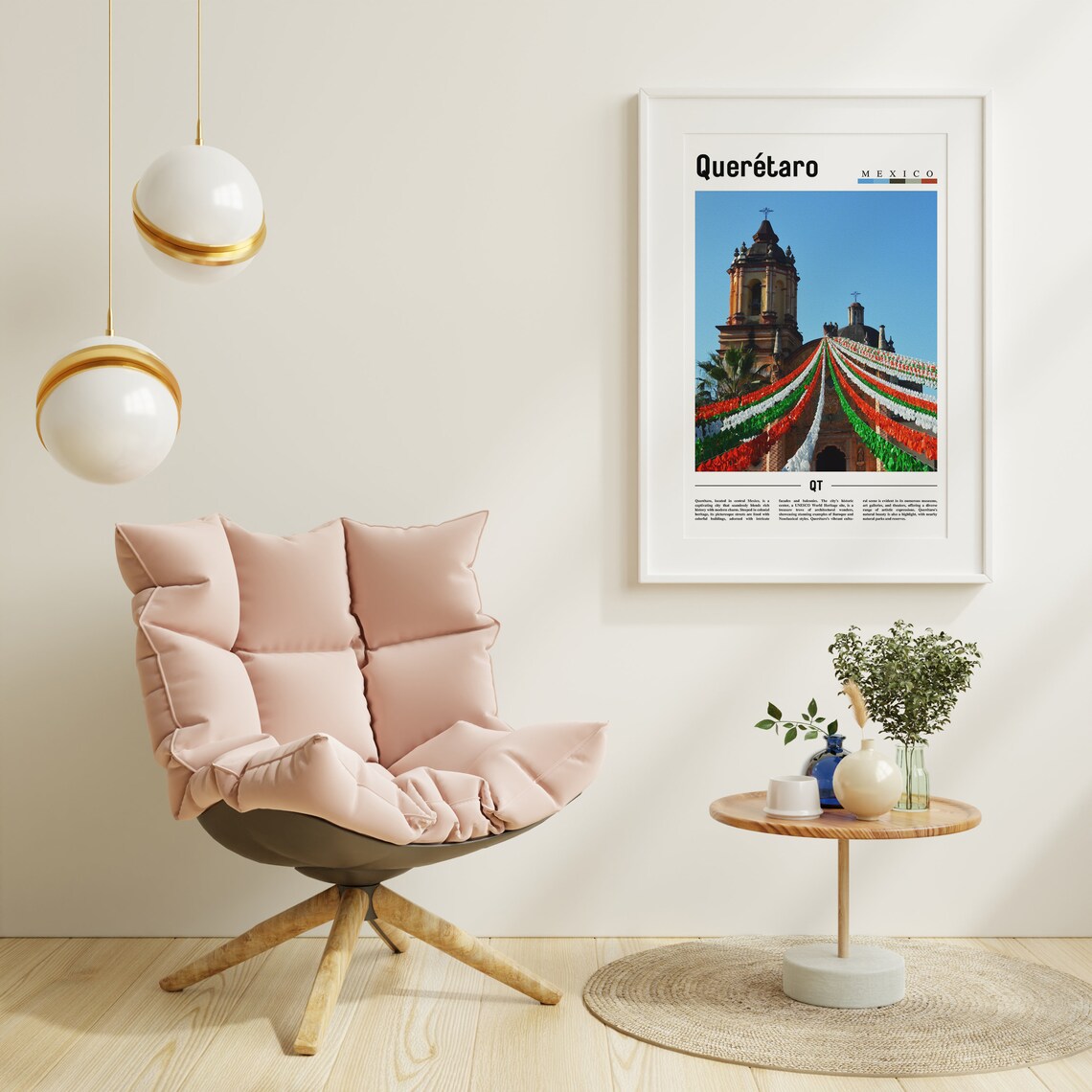 Quertaro Minimal Travel Poster, Oil Painting - Image 6