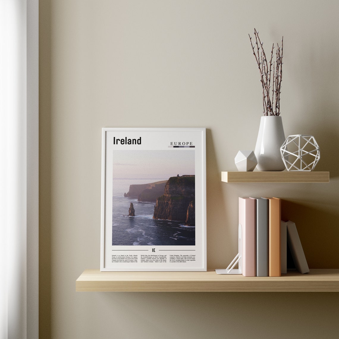 Ireland Poster Ireland Print Ireland Wall Art Minimal Travel Print Minimal City Poster Travel Destination Oil Painting Poster - Image 3