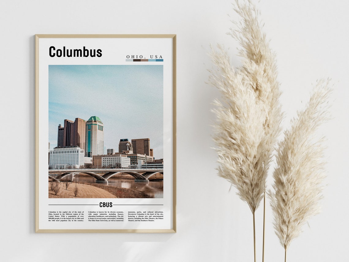 Columbus Poster Columbus Print Columbus Wall Art United States Photo United States Poster United States Print - Image 3