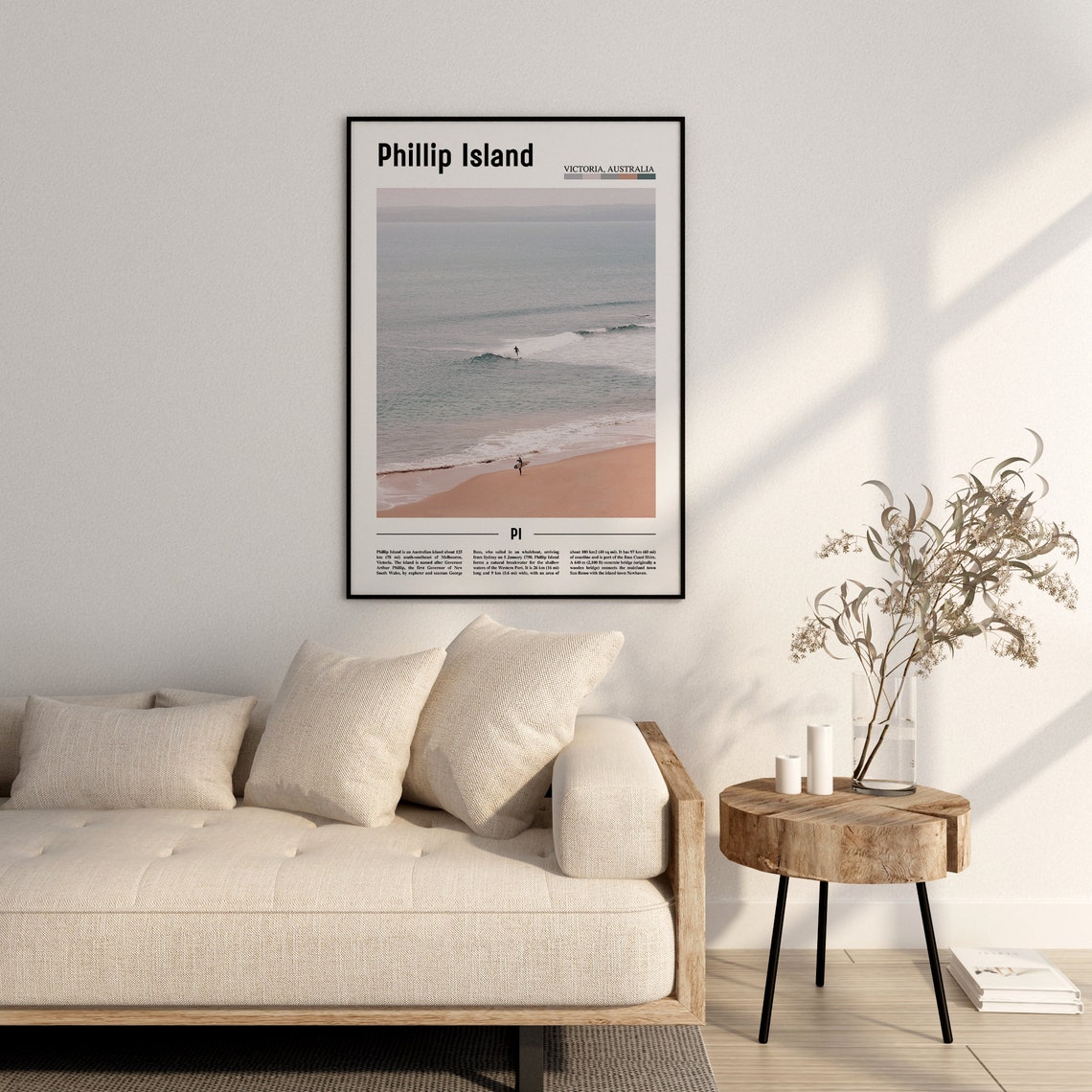 Phillip Island Print Phillip Island Poster Phillip Island Wall Art Minimal Travel Print Minimal City Poster Travel Oil Painting Poster - Image 2