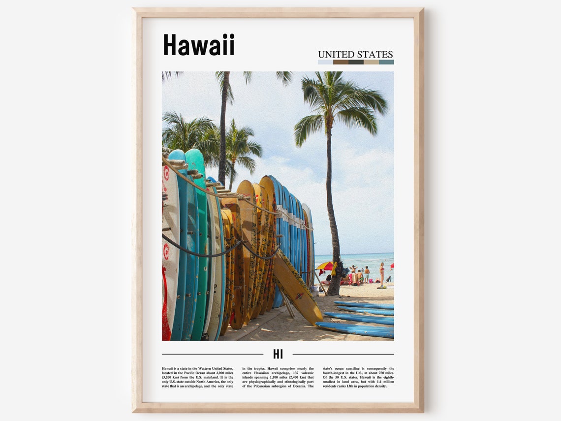 Hawaii Poster Hawaii Print Hawaii Wall Art United States Photo United States Poster United States Print Travel Poster