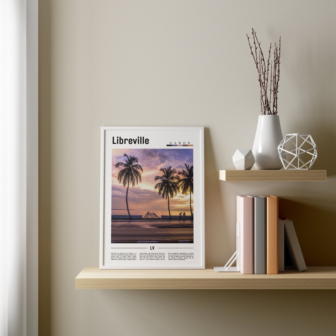 Libreville Poster Libreville Print Libreville Wall Art Minimal Travel Print Travel Destination Oil Painting Poster - Image 4