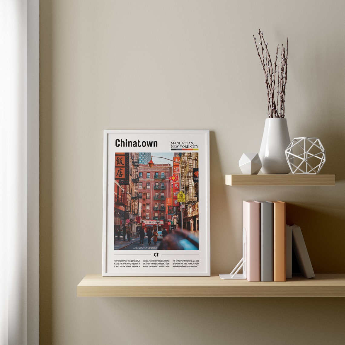 Chinatown Print Chinatown Poster Chinatown Wall Art Oil Painting Poster Colorful City Print City Artwork Travel Artwork Travel Wall Art - Image 3