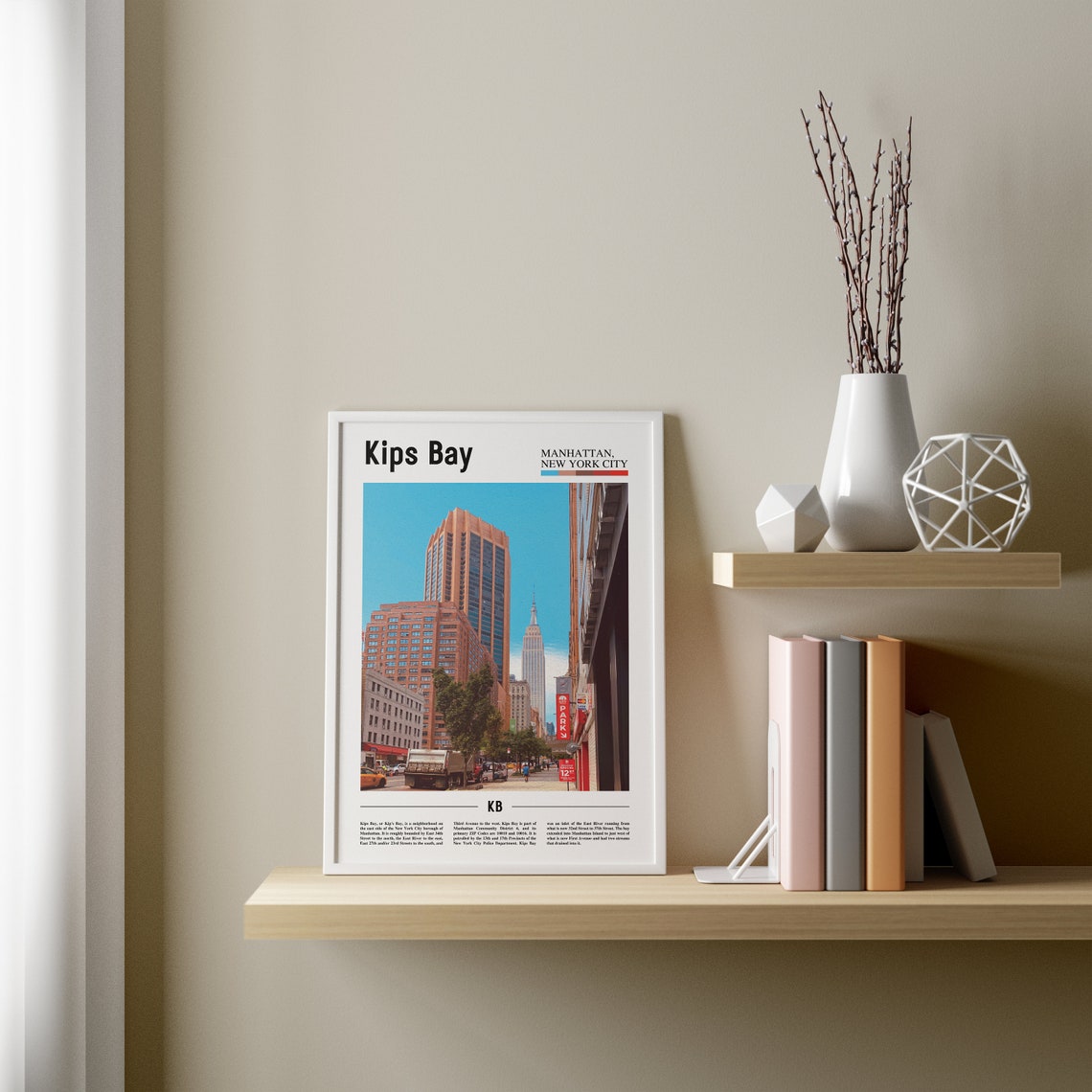 Kips Bay Print Kips Bay Poster Kips Bay Wall Art Oil Painting Poster Colorful City Print City Artwork Travel Artwork Travel Wall Art - Image 3
