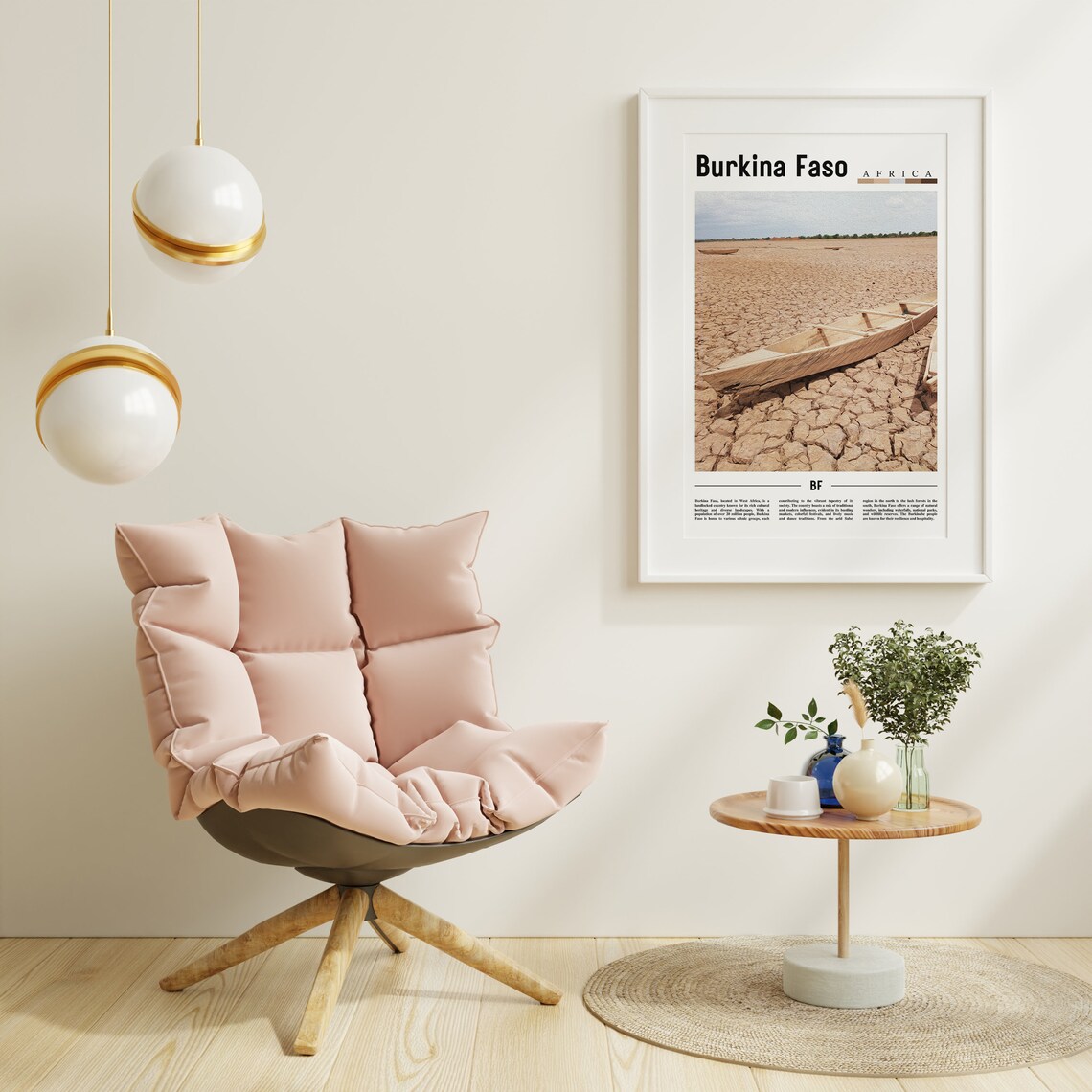 Burkina Faso Travel Poster, Minimal Oil Painting - Image 6