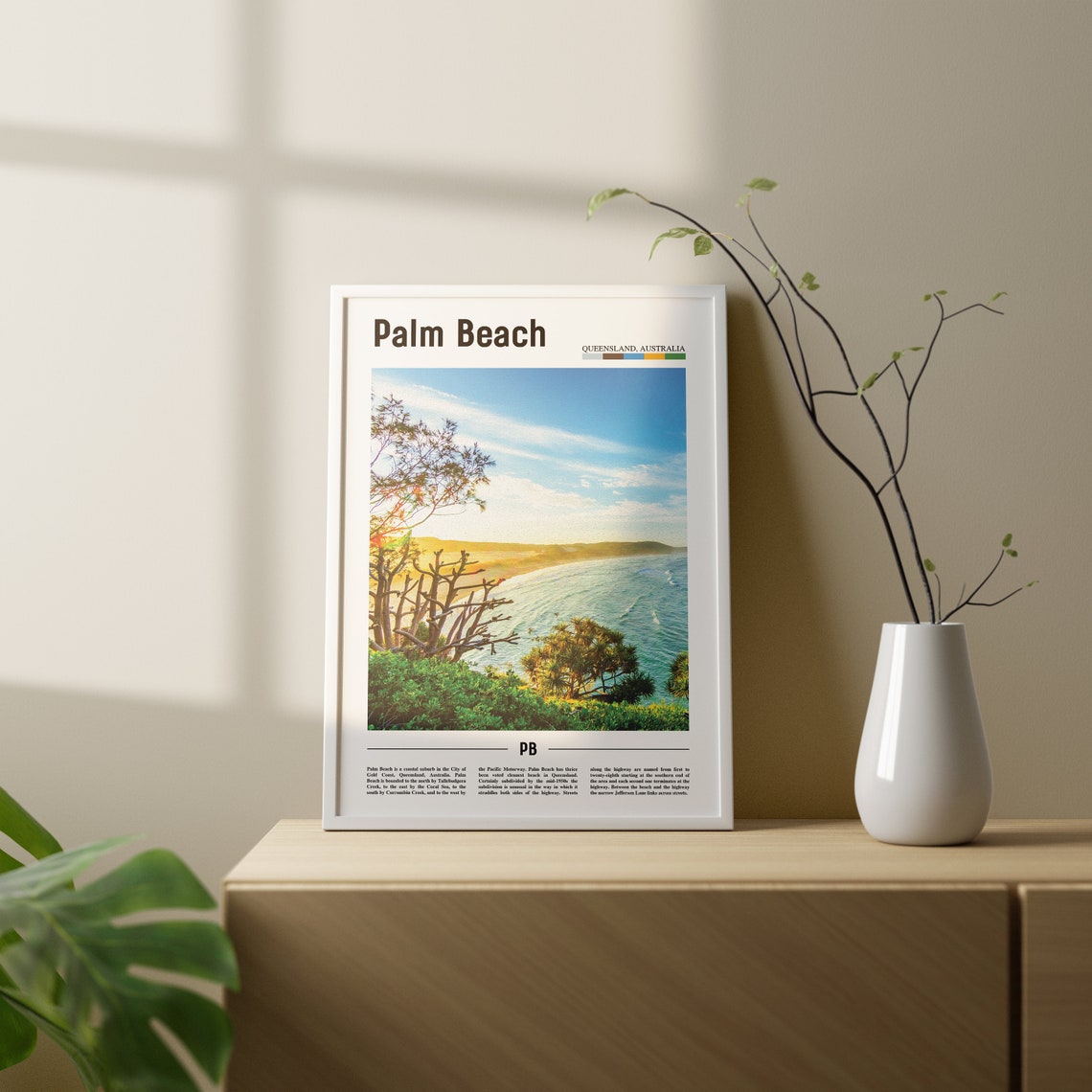 Palm Beach Print Palm Beach Poster Palm Beach Wall Art Oil Painting Poster City Print City Artwork Travel Artwork Travel Wall Art - Image 2