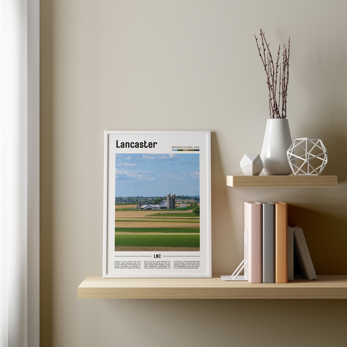 Lancaster Print Lancaster Poster Lancaster Wall Art United States Photo United States Poster United States Print Travel Poster - Image 2