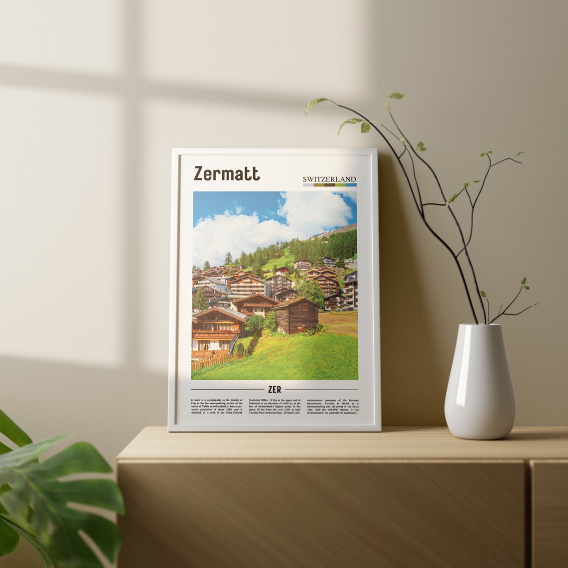 Zermatt Print Zermatt Poster Zermatt Wall Art Oil Painting Poster Colorful City Print City Artwork Travel Artwork Travel Wall Art - Image 2