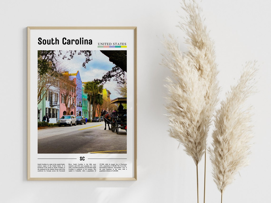 South Carolina Poster South Carolina Print South Carolina Wall Art United States Photo United States Poster United States Print - Image 3