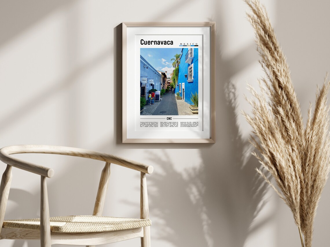 Cuernavaca Minimal Travel Poster, Oil Painting - Image 2