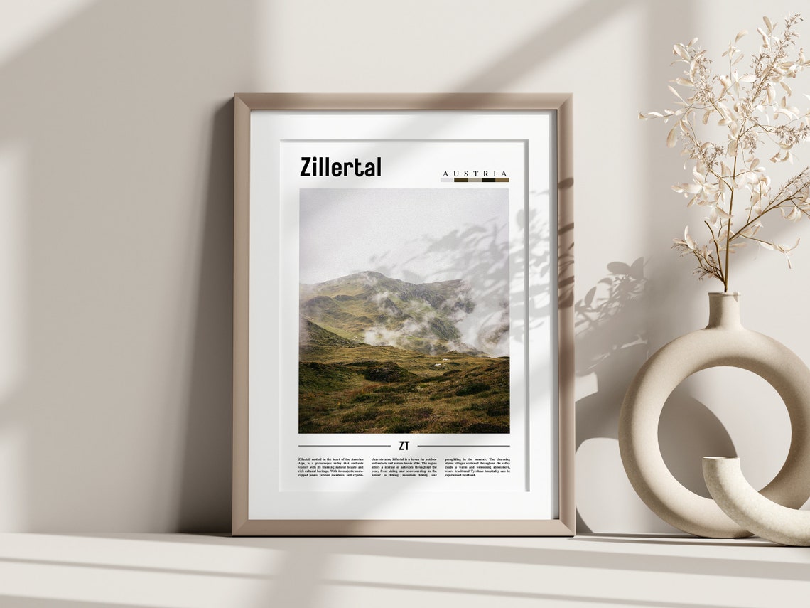 Zillertal Poster Zillertal Print Zillertal Wall Art Europe Photo Europe Poster Europe Print Travel Poster - Image 3
