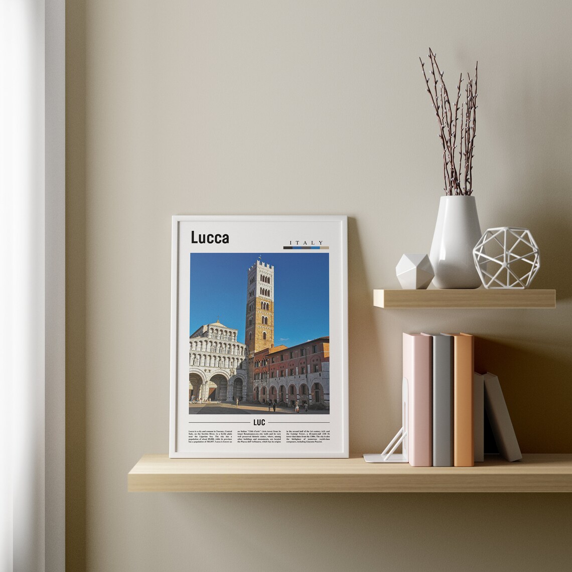 Lucca Minimal Travel Poster, Italy Photo - Image 3