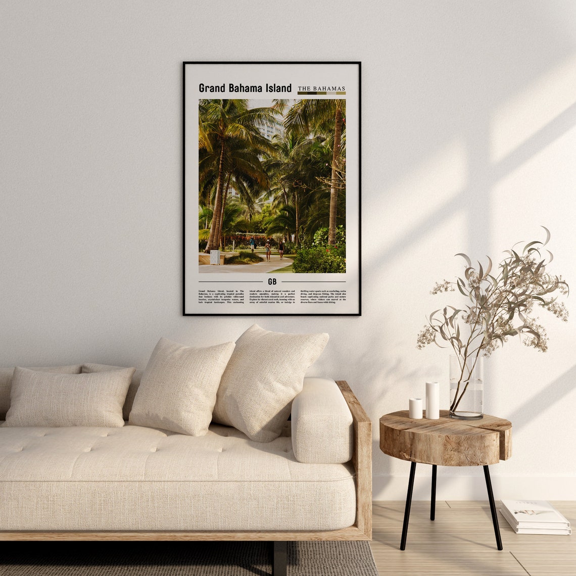 Grand Bahama Island Poster Grand Bahama Island Print Grand Bahama Island Wall Art Minimal Travel Print Oil Painting Poster - Image 2