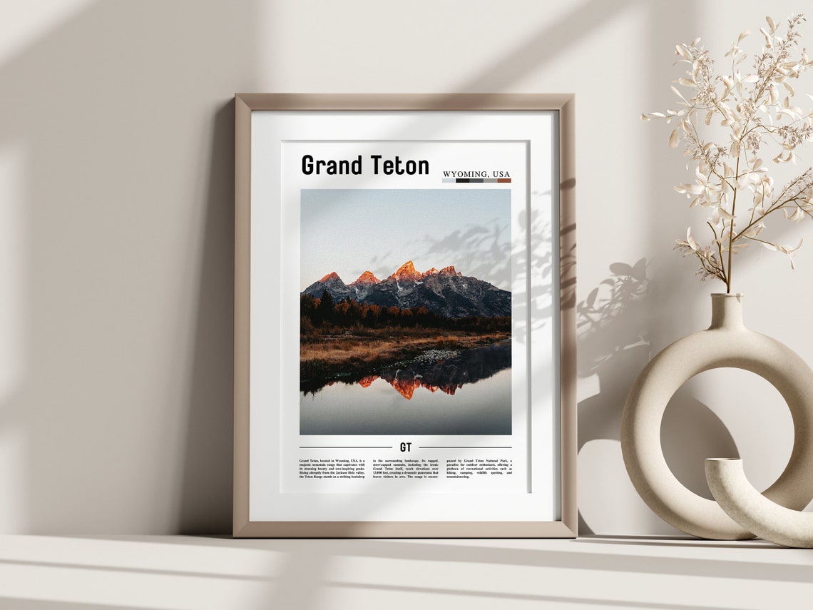 Grand Teton Poster Grand Teton Print Grand Teton Wall Art United States Photo United States Poster United States Print - Image 3