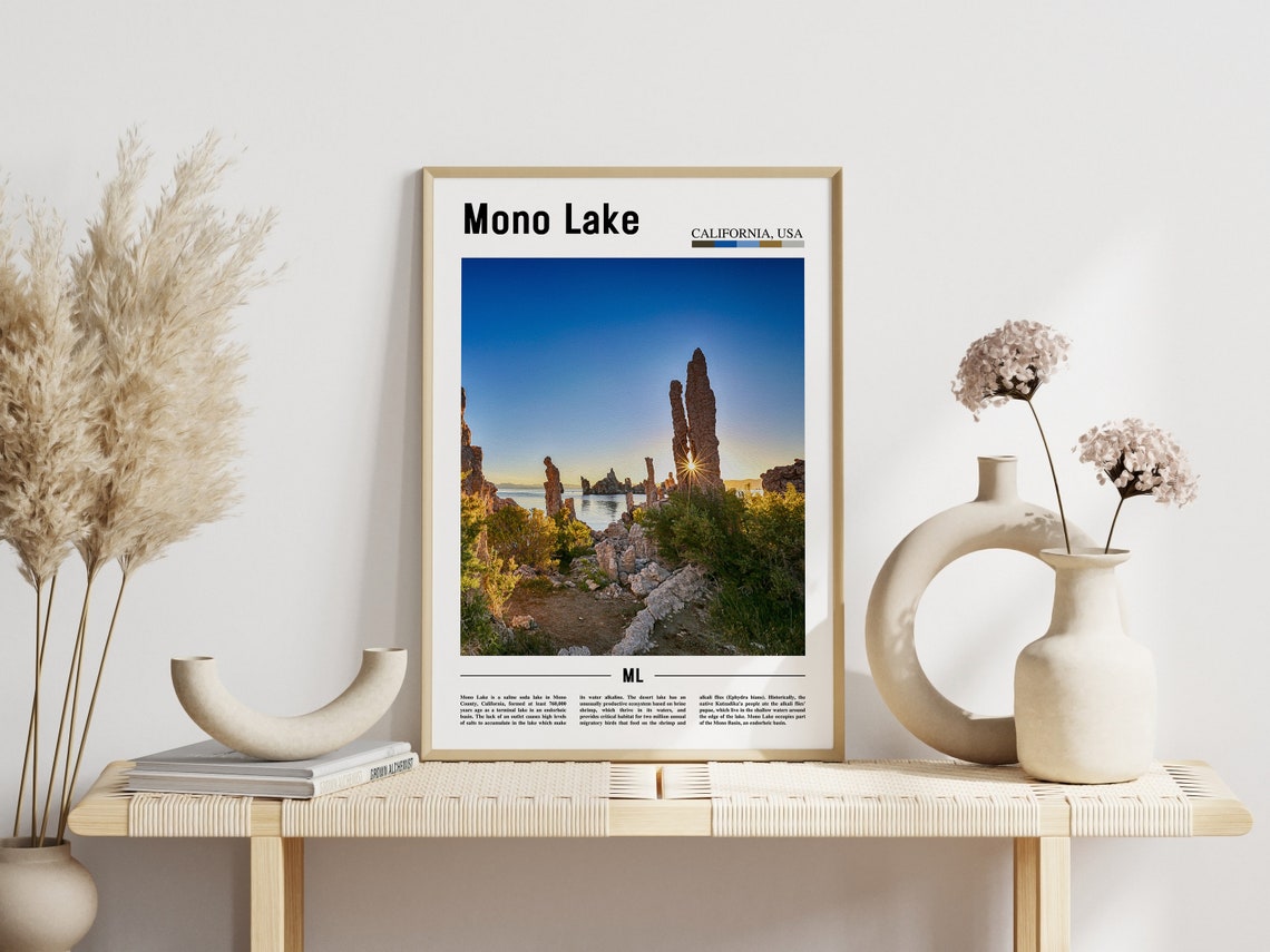 Mono Lake Print Mono Lake Poster Mono Lake Wall Art Minimal Travel Print Minimal City Poster Travel Destination Oil Painting Poster - Image 6