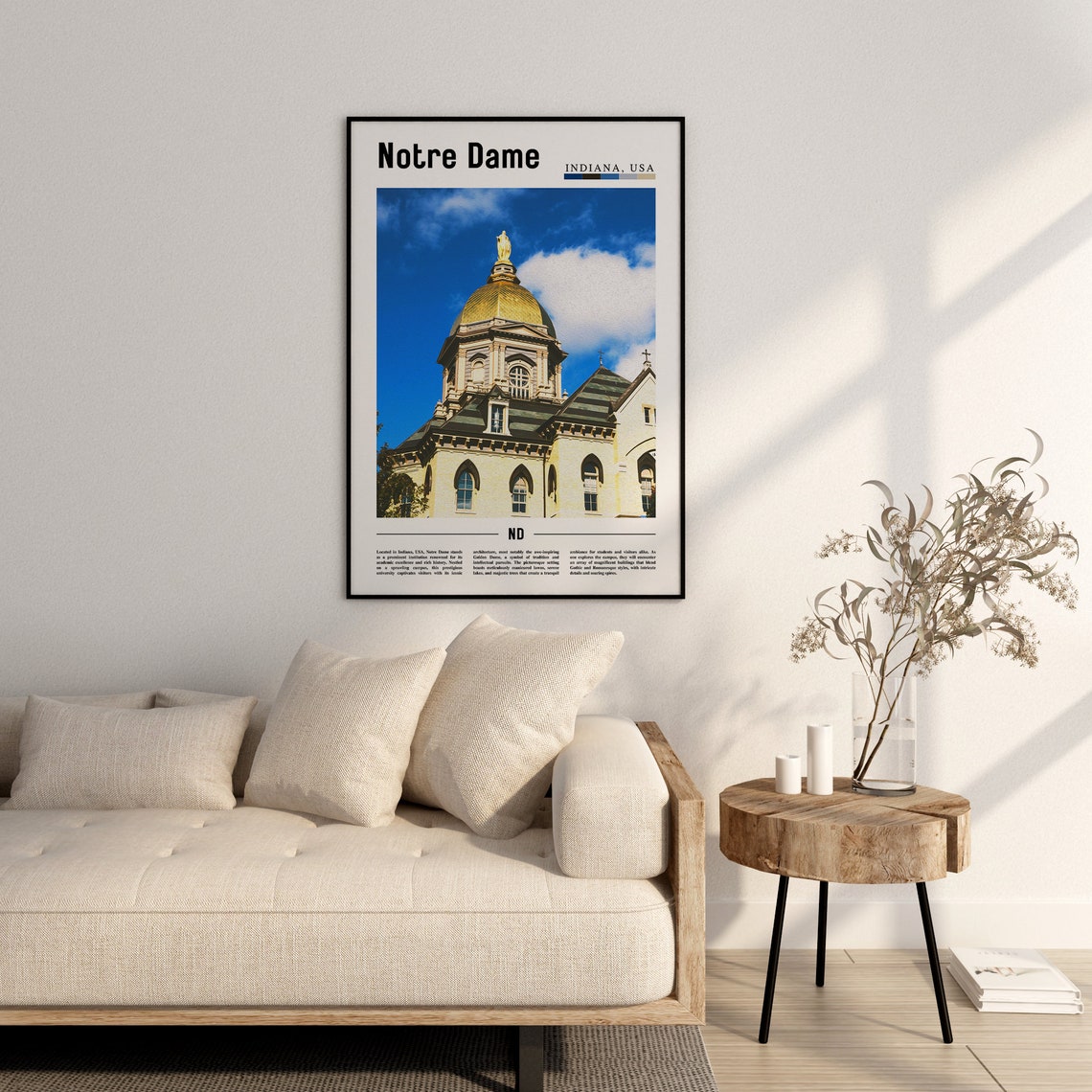 Notre Dame Poster Notre Dame Print Notre Dame Wall Art United States Photo United States Poster United States Print - Image 2