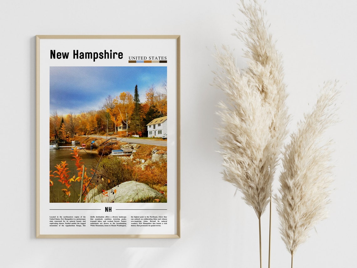 New Hampshire Poster New Hampshire Print New Hampshire Wall Art United States Photo United States Poster United States Print - Image 4
