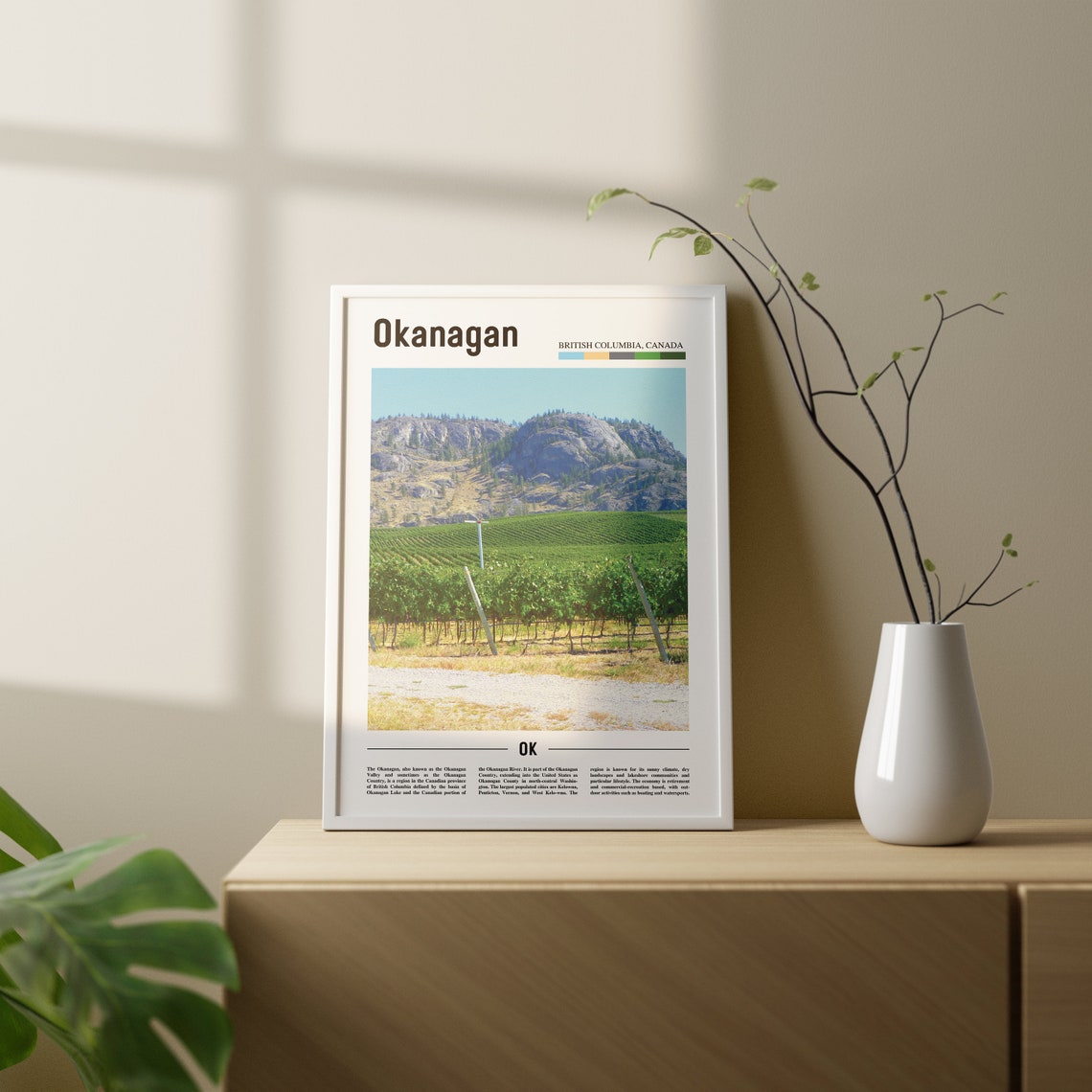 Okanagan Print Okanagan Poster Okanagan Wall Art Oil Painting Poster Colorful City Print City Artwork Travel Artwork Travel Wall Art - Image 2