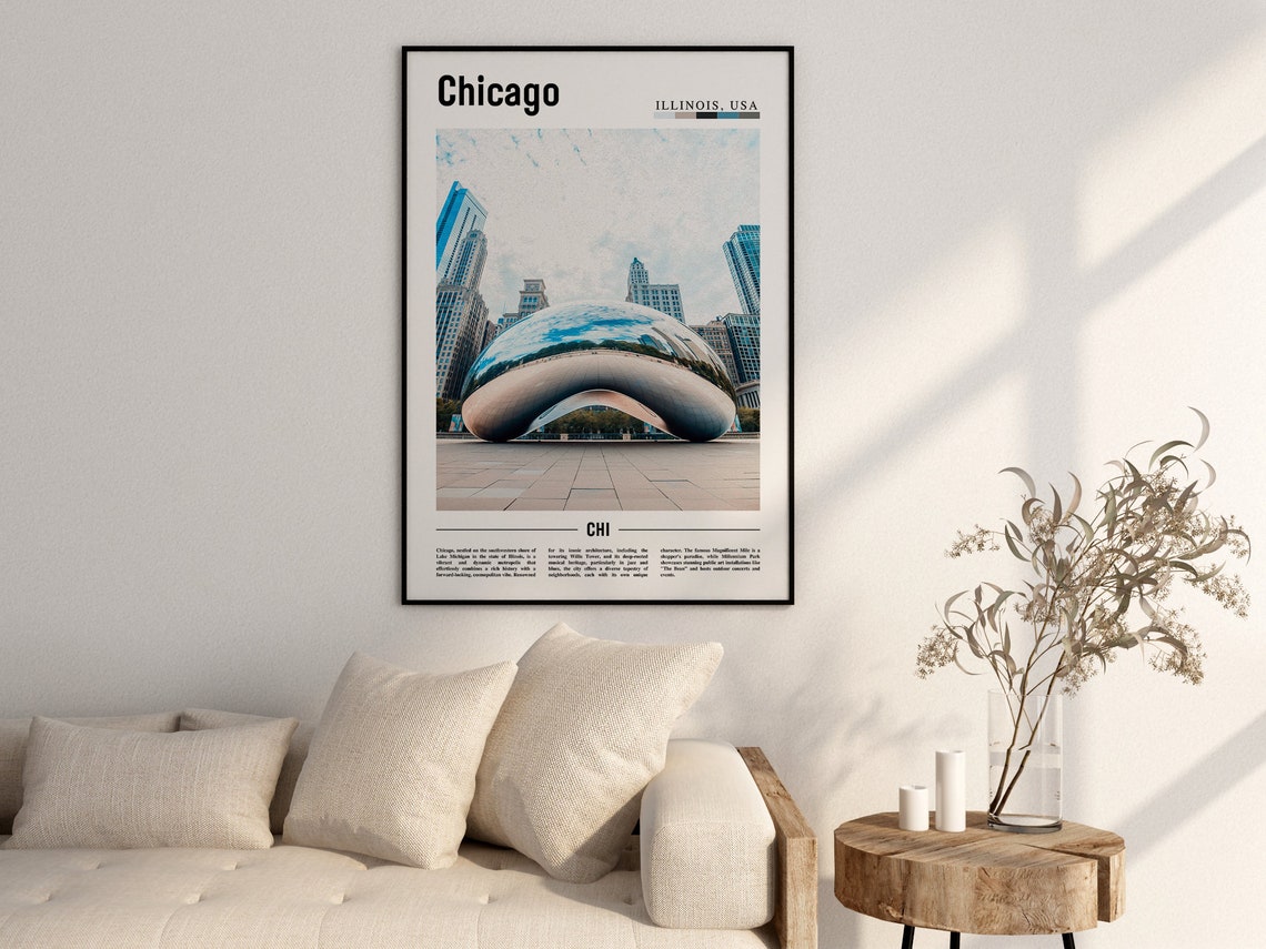 Chicago Print Chicago Poster Chicago Wall Art United States Photo United States Poster United States Print - Image 2